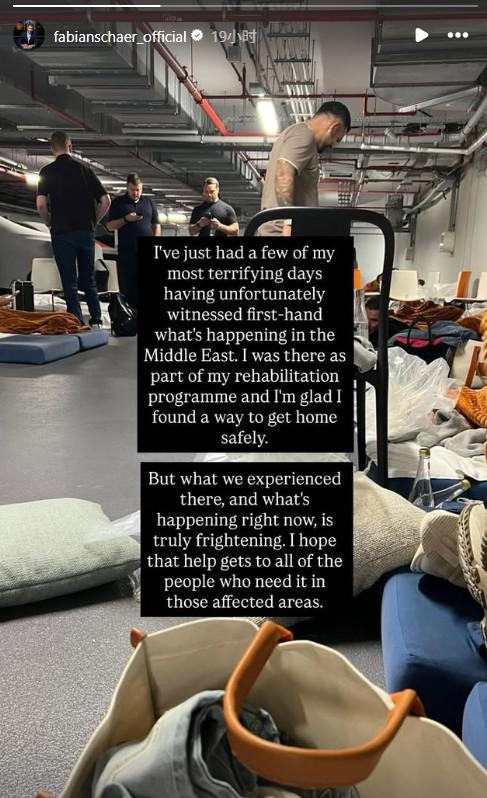 虎扑篮球-本在中东养伤，舍尔：我经历了人生最恐怖几天，已平安回英国